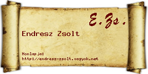 Endresz Zsolt névjegykártya